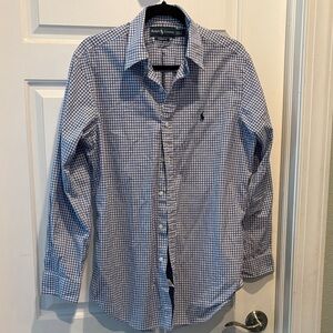 Ralph Lauren Navy and White Checkered Shirt